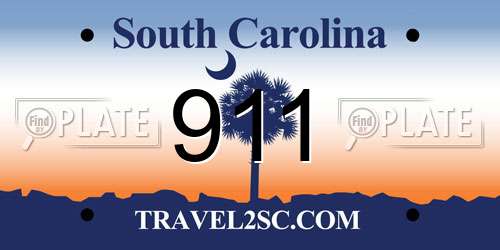 911 South Carolina License Plate