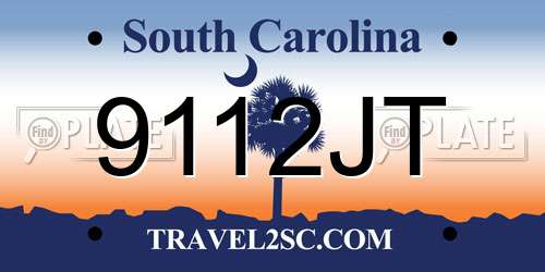 9112JT South Carolina License Plate