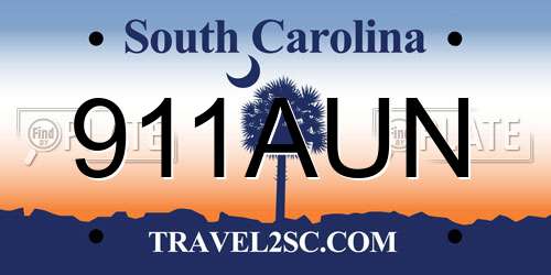 911AUN South Carolina License Plate