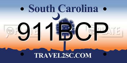 911BCP South Carolina License Plate