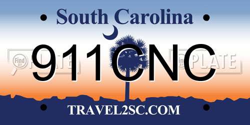 911CNC South Carolina License Plate