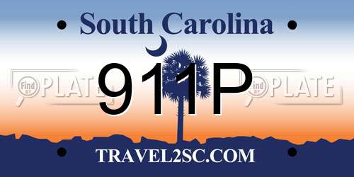 911P South Carolina License Plate