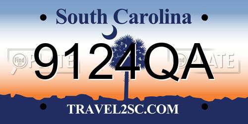 9124QA South Carolina License Plate