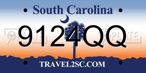 9124QQ South Carolina License Plate