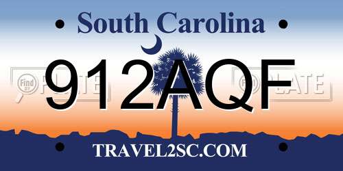912AQF South Carolina License Plate