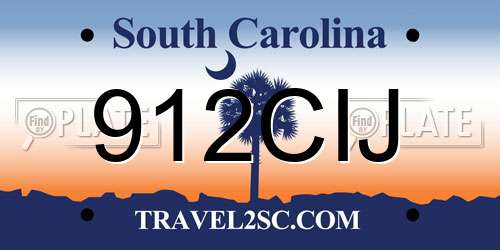 912CIJ South Carolina License Plate