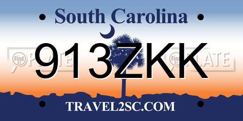 913ZKK South Carolina License Plate