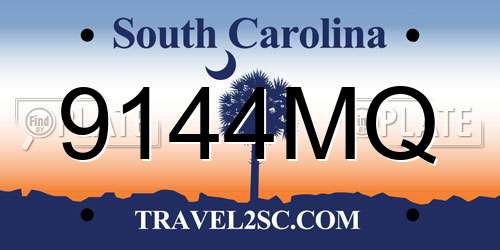 9144MQ South Carolina License Plate