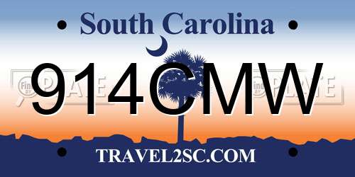 914CMW South Carolina License Plate