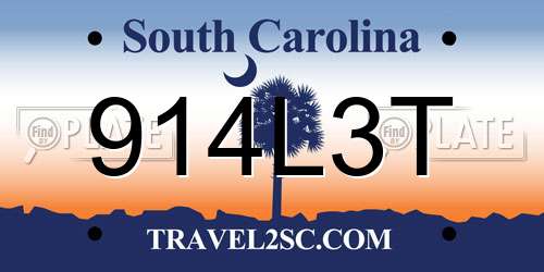 914L3T South Carolina License Plate