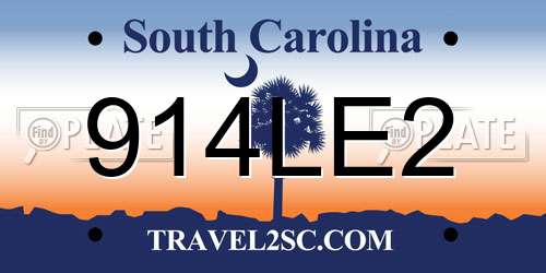 914LE2 South Carolina License Plate