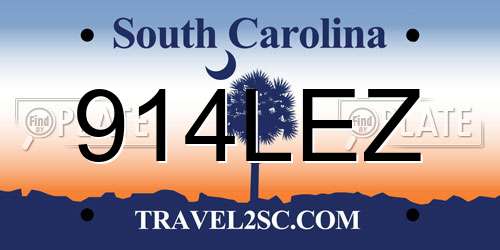 914LEZ South Carolina License Plate