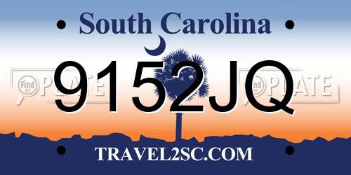 9152JQ South Carolina License Plate