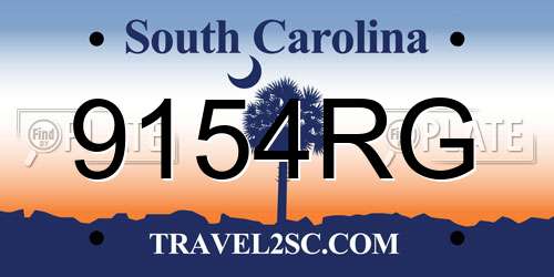 9154RG South Carolina License Plate