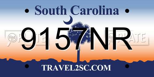 9157NR South Carolina License Plate
