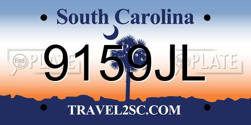 9159JL South Carolina License Plate