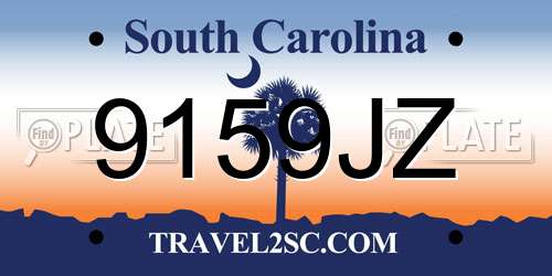 9159JZ South Carolina License Plate