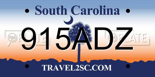 915ADZ South Carolina License Plate