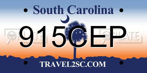 915CEP South Carolina License Plate