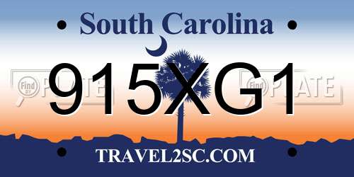 915XG1 South Carolina License Plate