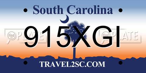 915XGI South Carolina License Plate