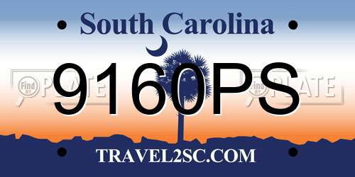 9160PS South Carolina License Plate
