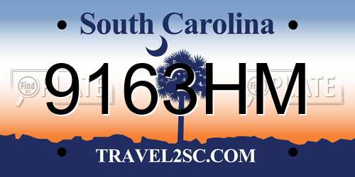 9163HM South Carolina License Plate