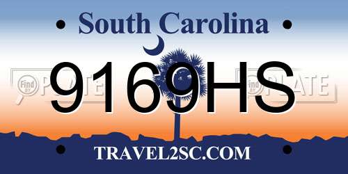 9169HS South Carolina License Plate