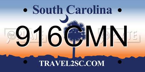 916CMN South Carolina License Plate