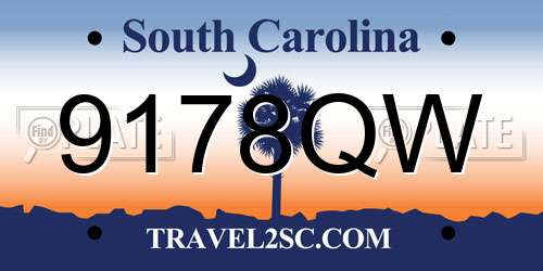 9178QW South Carolina License Plate