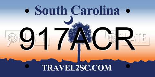 917ACR South Carolina License Plate