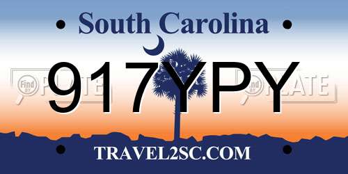 917YPY South Carolina License Plate