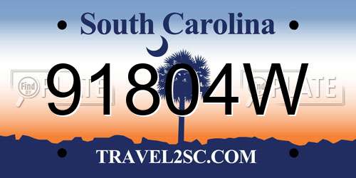 91804W South Carolina License Plate