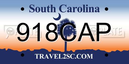 918CAP South Carolina License Plate