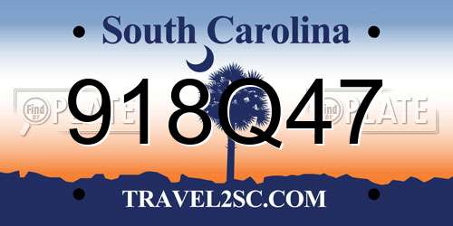 918Q47 South Carolina License Plate
