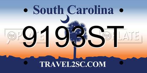 9193ST South Carolina License Plate