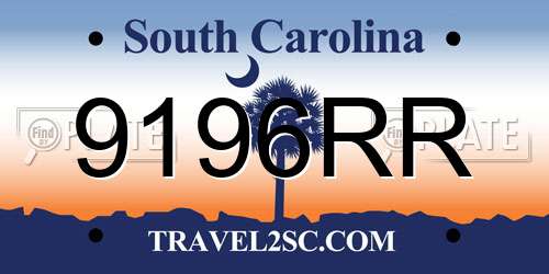 9196RR South Carolina License Plate