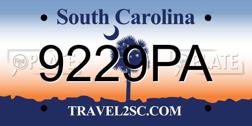 9229PA South Carolina License Plate