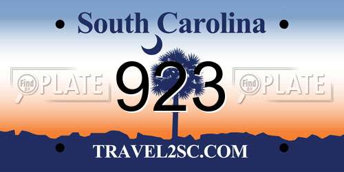 923 South Carolina License Plate