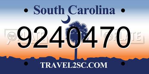 9240470 South Carolina License Plate