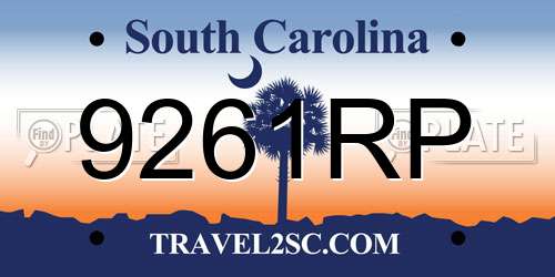 9261RP South Carolina License Plate