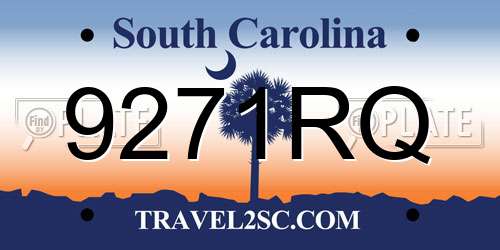 9271RQ South Carolina License Plate