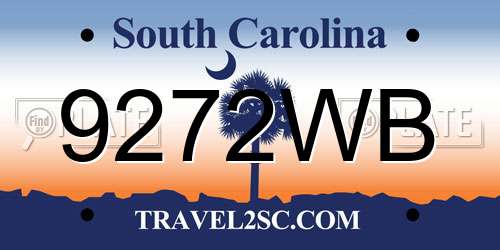 9272WB South Carolina License Plate