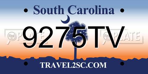 9275TV South Carolina License Plate