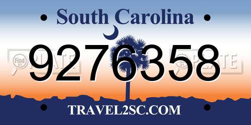 9276358 South Carolina License Plate