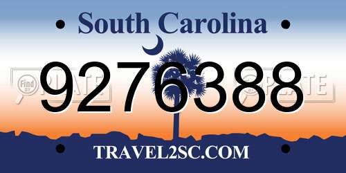 9276388 South Carolina License Plate