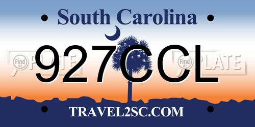 927CCL South Carolina License Plate