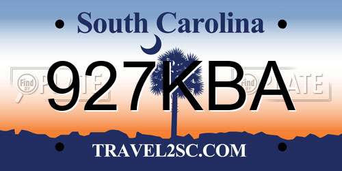 927KBA South Carolina License Plate