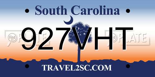 927VHT South Carolina License Plate