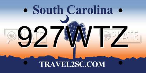 927WTZ South Carolina License Plate